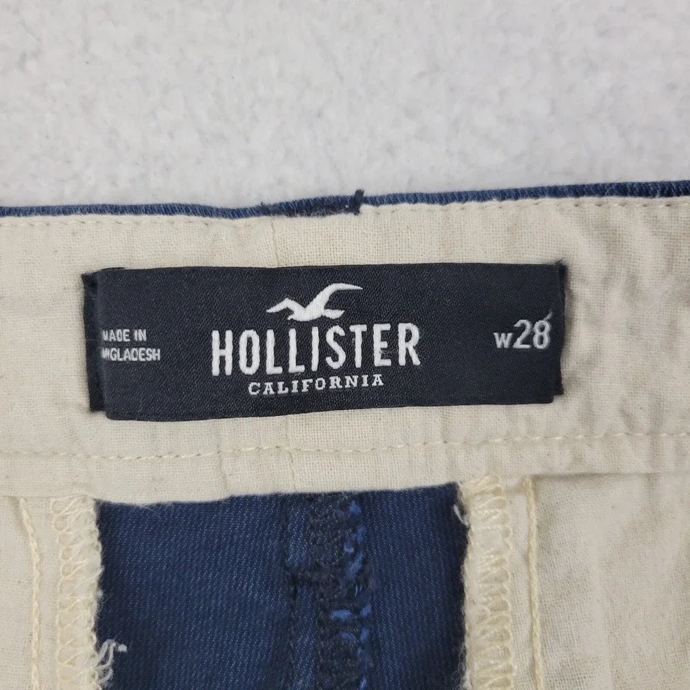 Hollister Epic Flex Flat Front Shorts Mens 28 Blue Pineapple Print 7 Inch Inseam